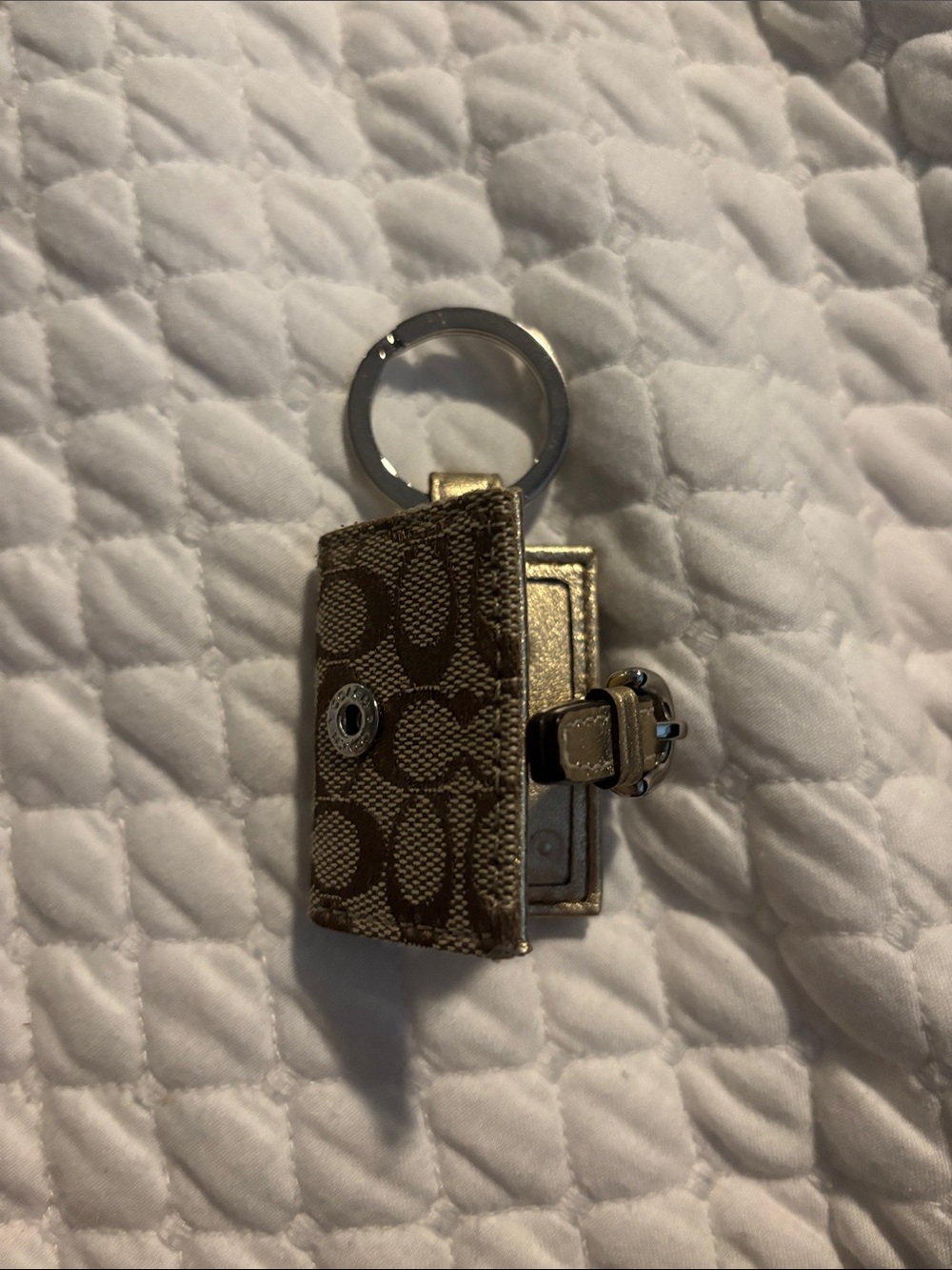 Coach Brown and Beige Vintage Picture Frame Key/Bag Charm - Picture 4 of 4